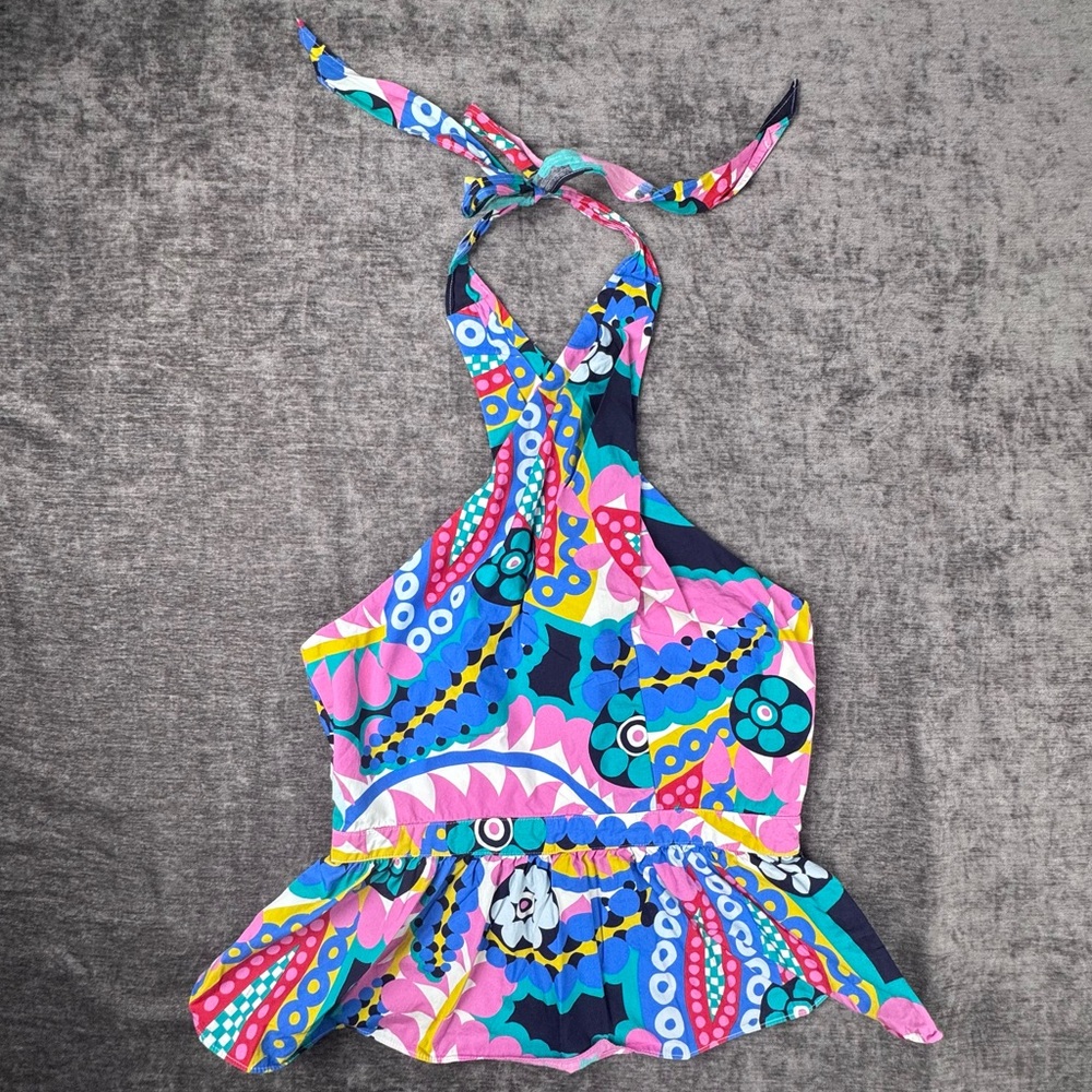 J. Crew Ratti Kaleidoscope Tribal Halter Top